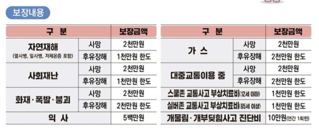 대전 시민안전보험 혜택