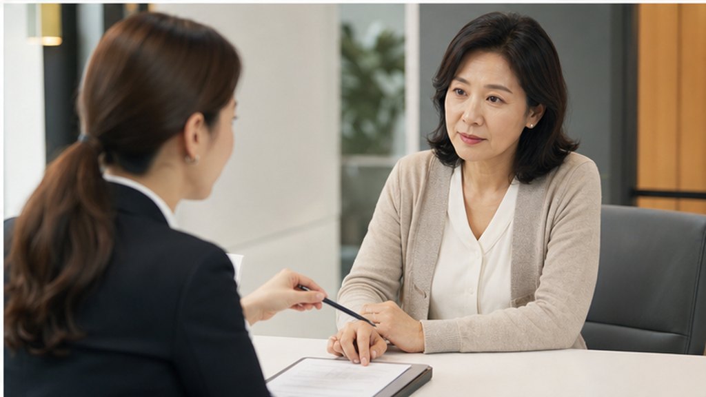 암보험 면책기간 중 암 진단 관련 상담 장면